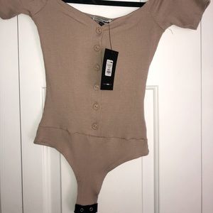 NWT Fashion Nova taupe bodysuit